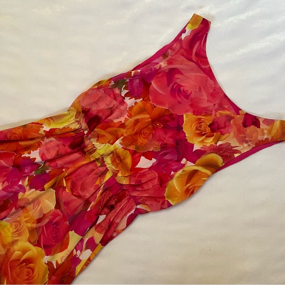 Alice + Olivia Pink Floral Silk Low Back Dress - Picture 4 of 12